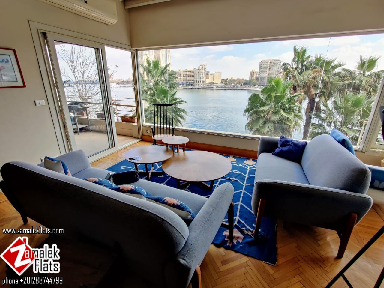 Wide Nile View Apartment for Rent in Zamalek