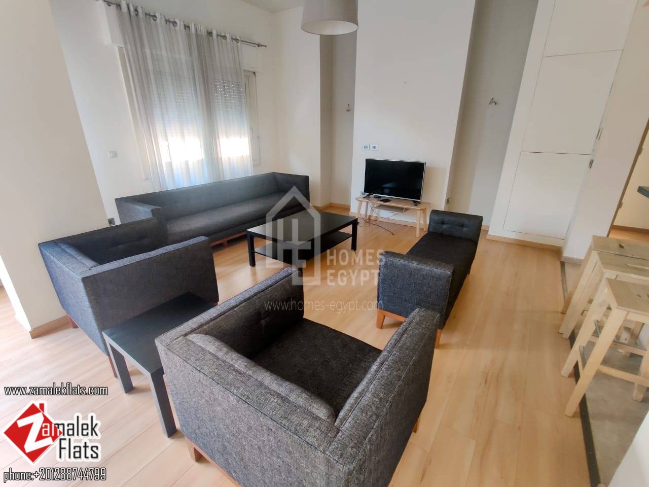 High Ceiling with Open Kitchen Apartment for Rent In Zamalek