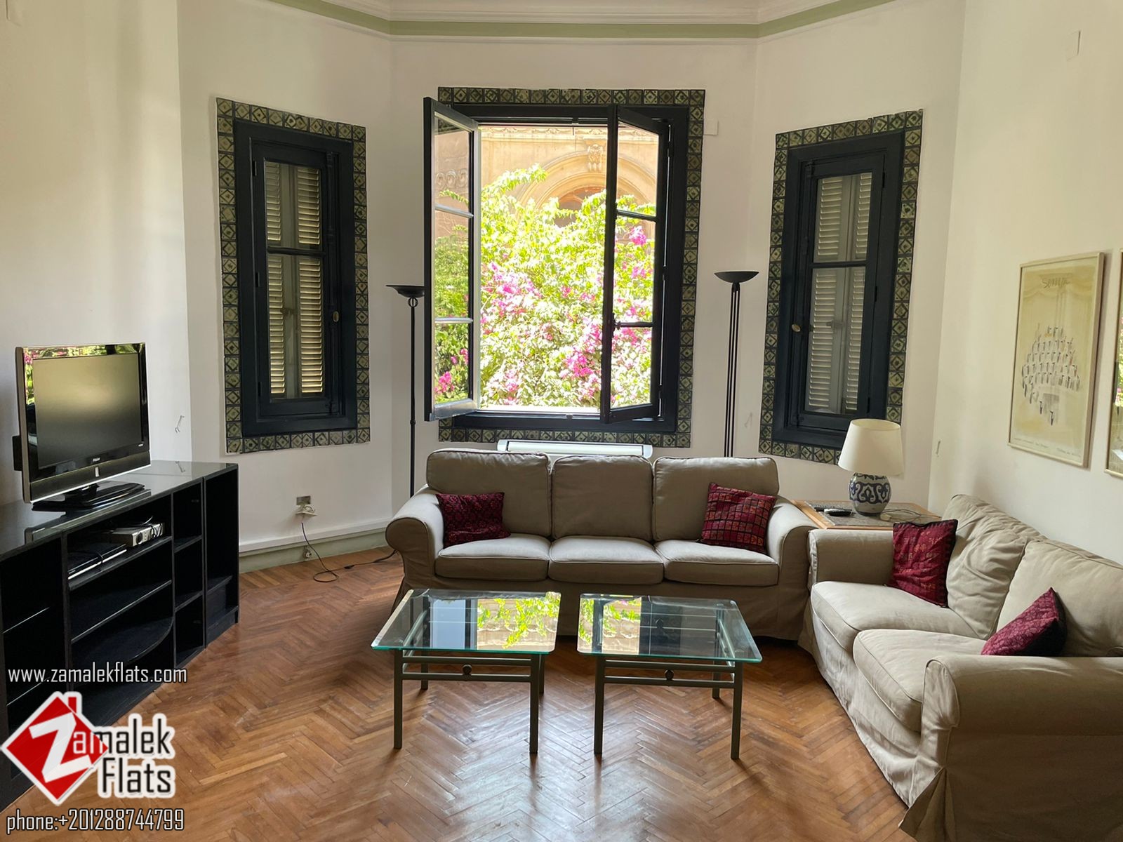 Furnished High Ceiling Art Deco Apartment for Rent in Zamalek