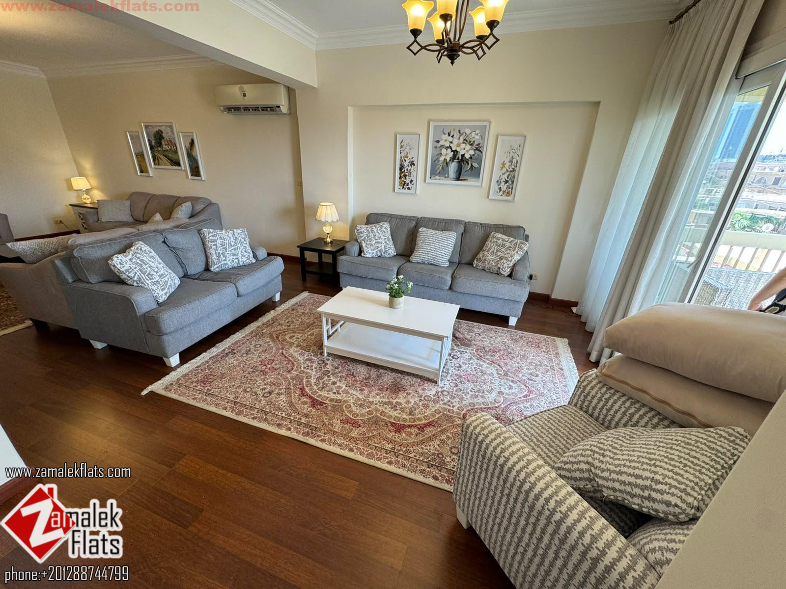 South Zamalek / New furnished / 3 Br / Greenery view